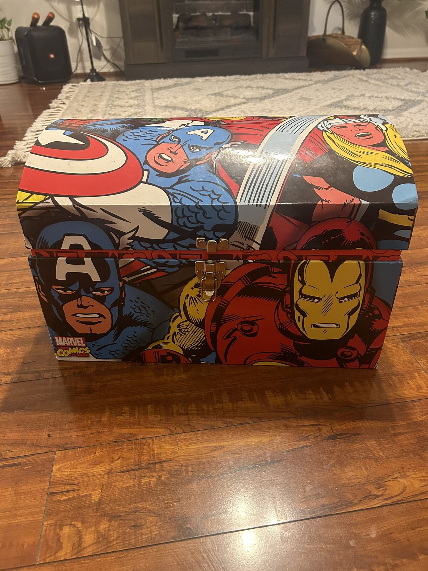 Marvel Comics Toy Chest Storage Spiderman Captain America Iron Man Thor Hulk 12"