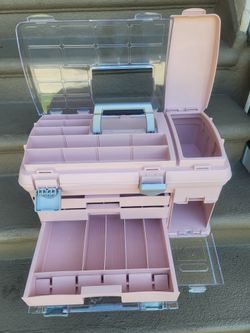 Pink Plastic Organizer Box with Drawers
