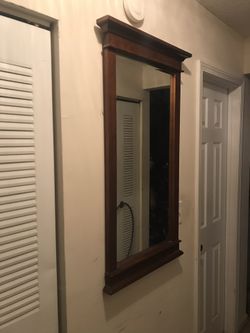 Vintage Pulaski furniture wall hanging hall mirror wood home decor