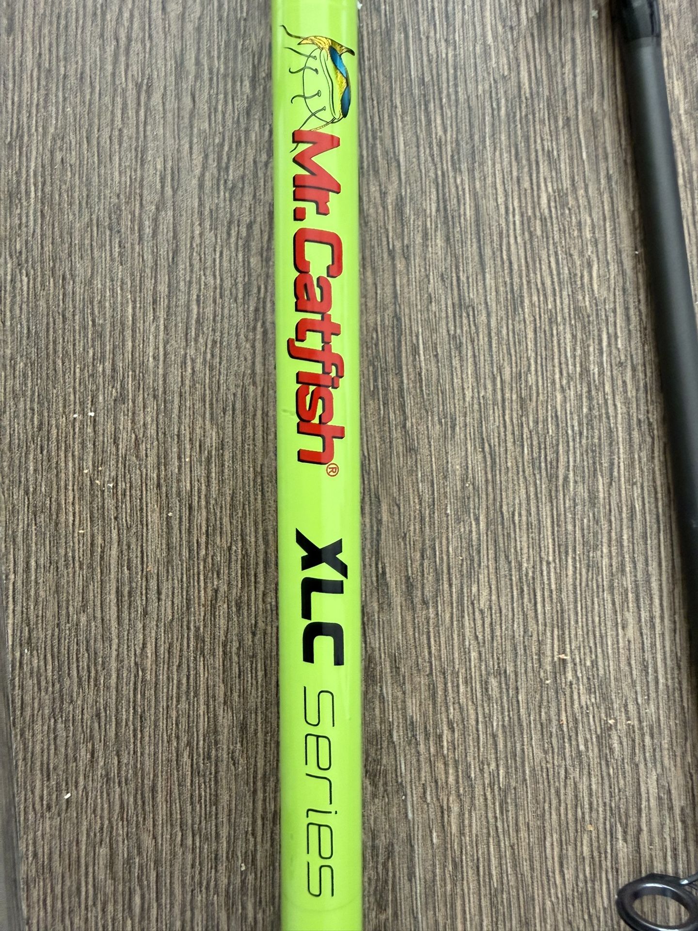 Mr. Catfish XLC casting rod.  Two piece