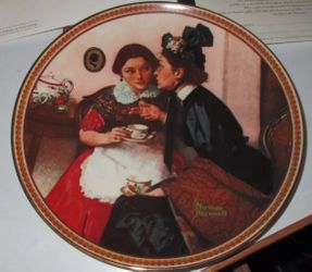 Gossiping in the Alcove Norman Rockwell Plate 6th Issue Rediscovered Women COA