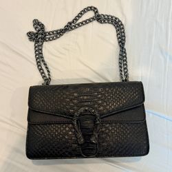 Snake-Print Crossbody & Shoulder Handbag – Like New