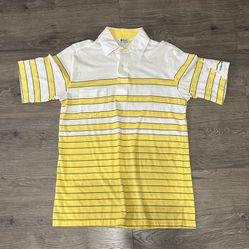 BAJA Activewear Pebble Beach Mens Size M Yellow Blue Collared Polo 