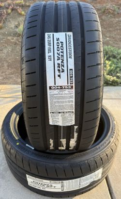 TWO BRAND NEW 245/35R19 Bridgestone Potenza S007A RFT Run Flat Tires 245-35-19 245 35 19