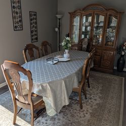 Dining Table, Chairs and China Cabinet