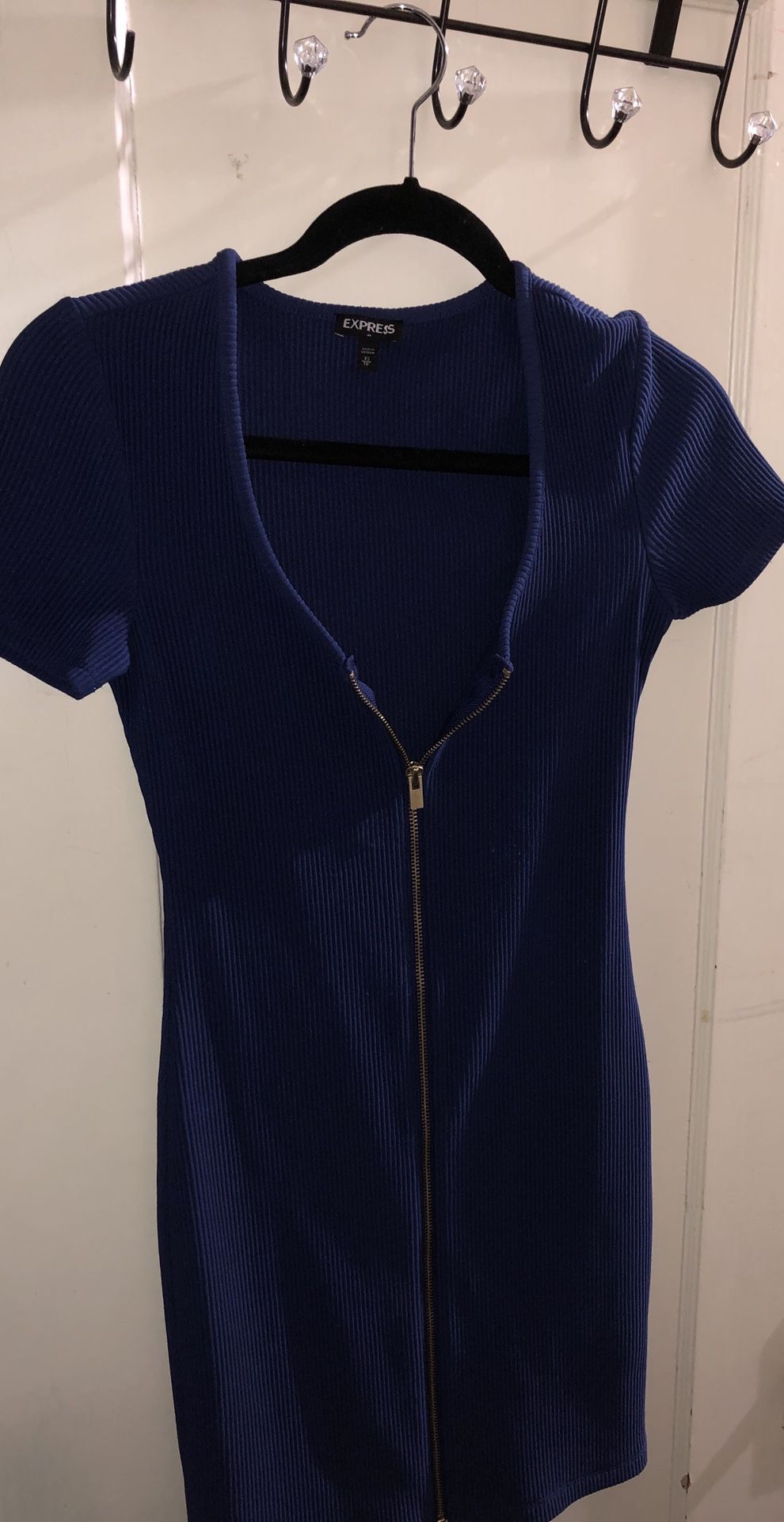 Express Navy Blue Zip Up Dress