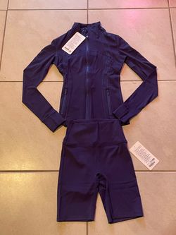 Lululemon Navy Athletic Jacket and Shorts Set