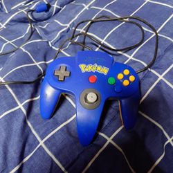 Authentic Pikachu Pokemon Nintendo 64 Blue / Yellow Controller N64