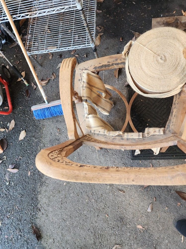 Oak Chair With Hand Carvings