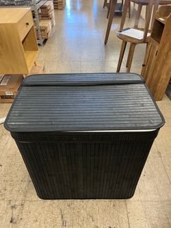 SONGMICS 39.6 Gallons Bamboo Laundry Hamper w/ 3 Compartmentd & Lid - Black