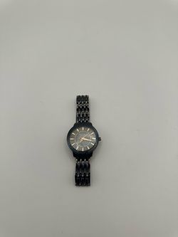 Ellen Tracy Women's Analog Quartz Dress Watch Black SS Case Metal Bracelet