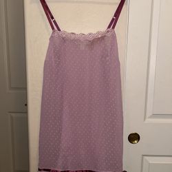 Cacique Pink Polkadot Lacey Sheer NightGown