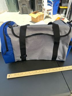 New Era Legacy Duffel Bag Grey Twill Heather Royal Blue NEB800 NWT