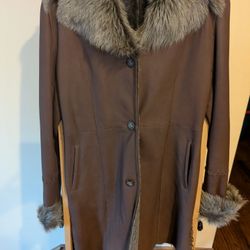 Women's Genuine Sheepskin Jacket Coat Size M