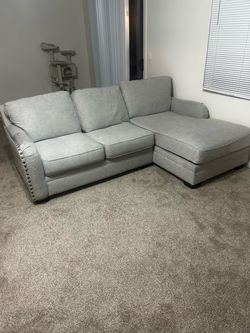 Gray Fabric Sectional Sofa with Chaise