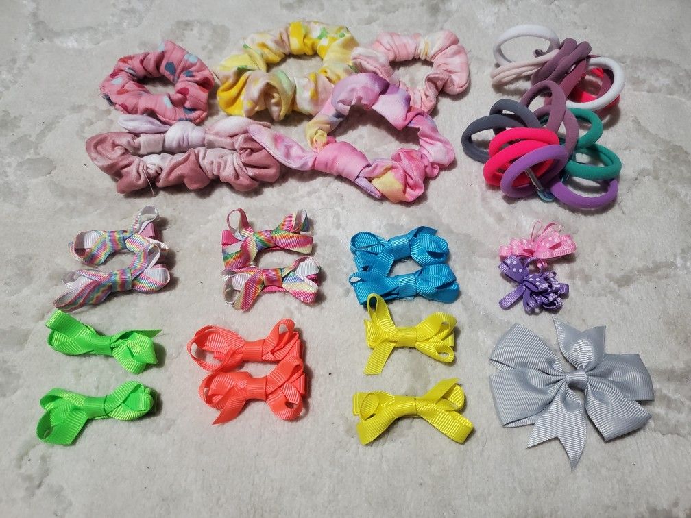 Kids Hair Ties And Bows Take All $10