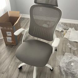 Home Office Desk Chair, Ergonomic High-Back Mesh Rolling Work Computer Chairs with Wheels and Adjustable Headrests, Comfortable Lumbar Support, Comfy 