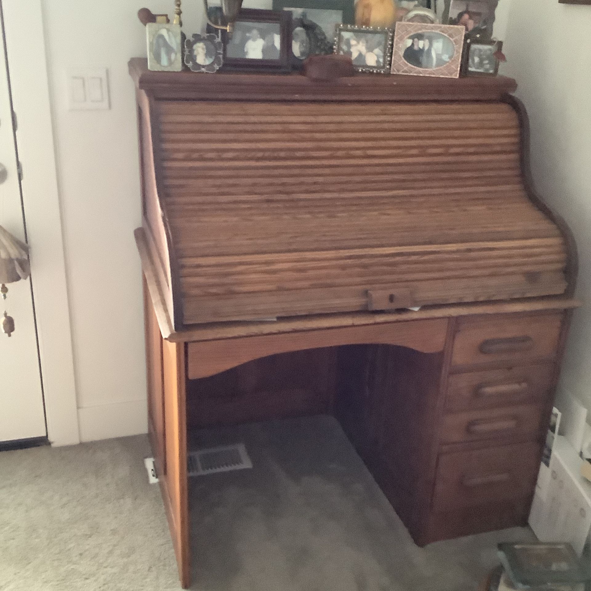 Antique Oak Roll Top Desk