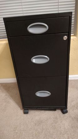 file cabinet - black- three drawers