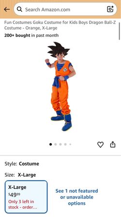 Dragon Ball Z Goku Kids Costume size 4t