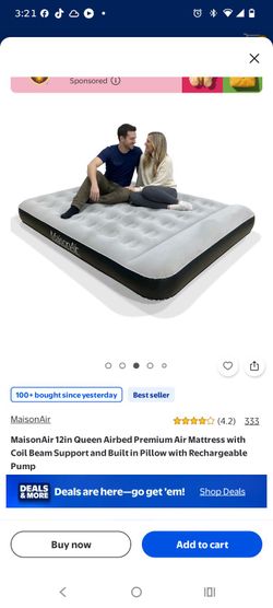 MaisonAir 12-Inch Queen Air Mattress with Rechargeable Pump