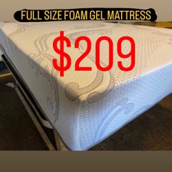 FULL SIZE MEMORY FOAM GEL ORGANIC COTTON BRAND MATTRESS NEW 