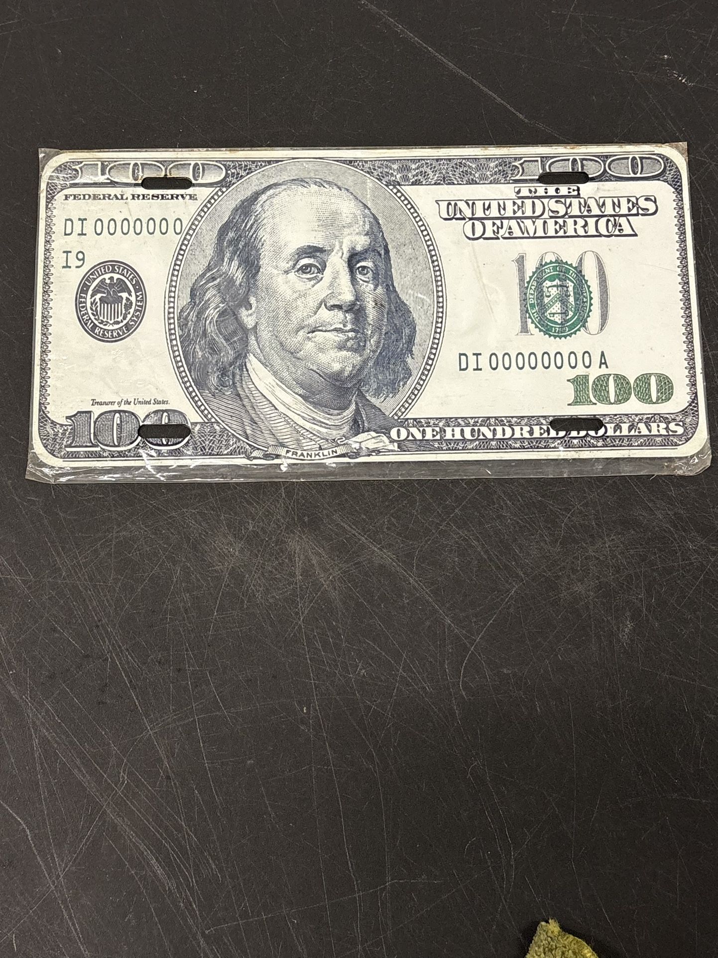 $100 Bill Car License Plate – Novelty Decorative Plate – New