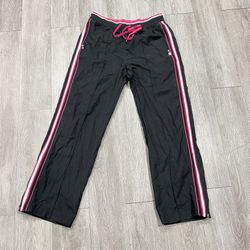Everlast Women’s Vintage 90’s Y2K wide leg Black and Pink Sweatpants Large