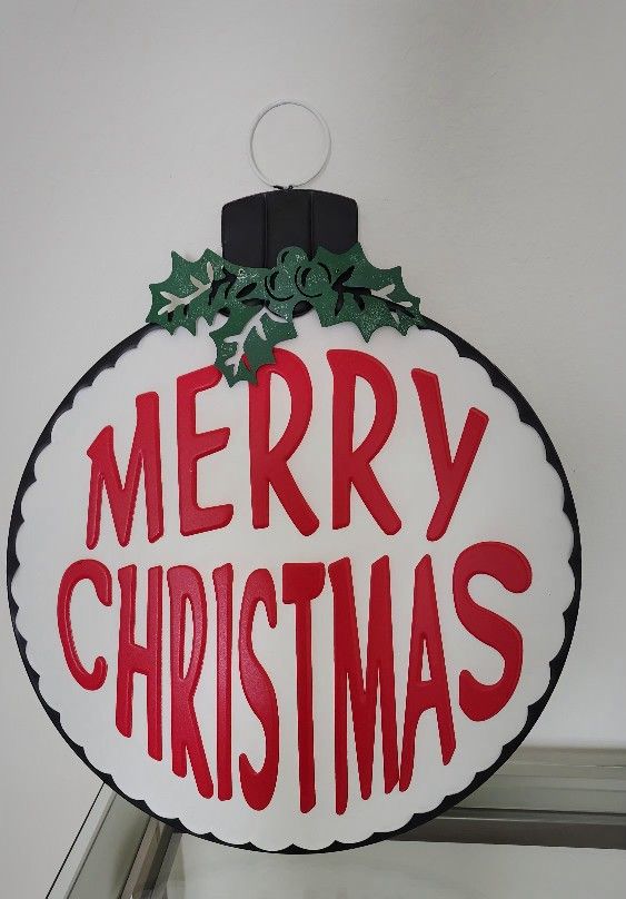 Merry Christmas Metal Door Or Wall Decor. Indoor/Outdoor