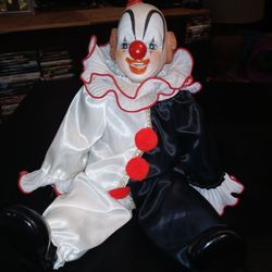 Vintage Bozo The Clown Porcelain Musical Doll