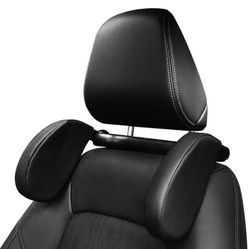 Car Headrest Pillow, 180° Adjustable, U- Shaped Design, Head, Neck Support Pillow, Travel Sleeping Car Headrest, Suitable for Kids and Adults (Black) 