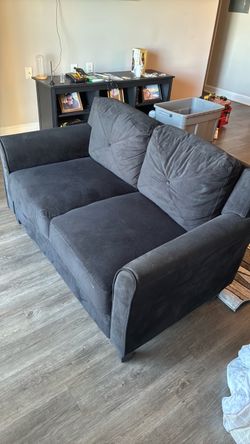 Couch Dark Black  Loveseat Sofa