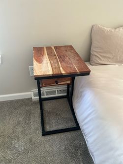 Wood and Metal Nightstand