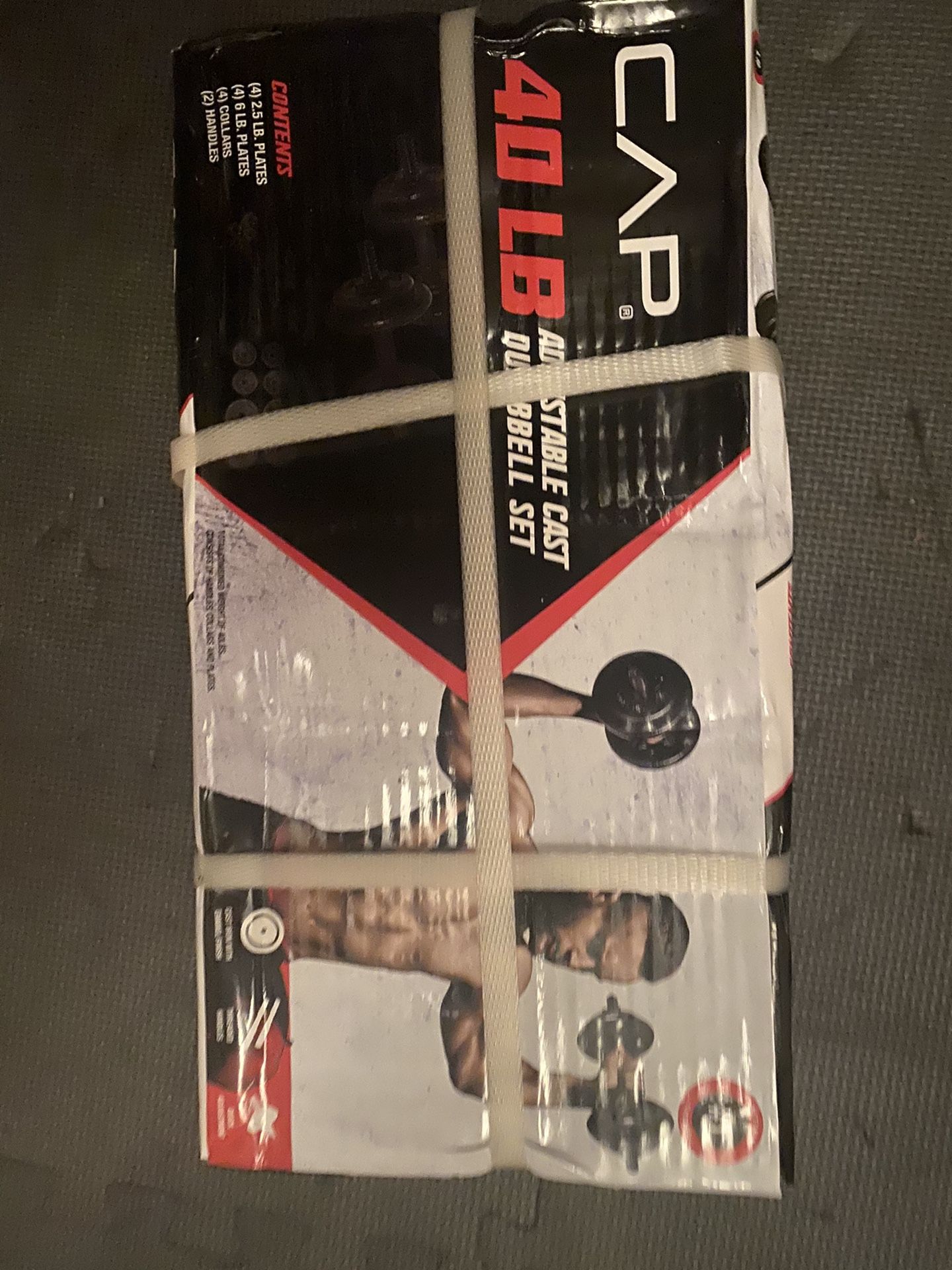 40 lb in iron plates and adjustable dumbbells, brand new. Shipping same day