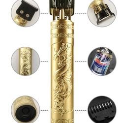 Rechargeable Portable Men’s Hair Clipper , Integrated Gold Dragon Design 