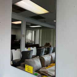 $45.00!!! 40 in. W x 30 in. H Rectangular Frameless Wall Bathroom Vanity Mirror in Silver