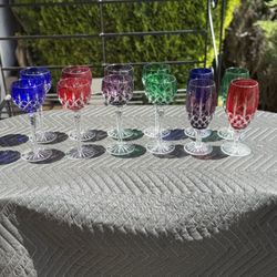 Gorgeous Colored Christel Stemware 12 Piece