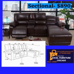 🌺FREE DELIVERY🌺Brand New Recliner Sectional Sofa Couch 
