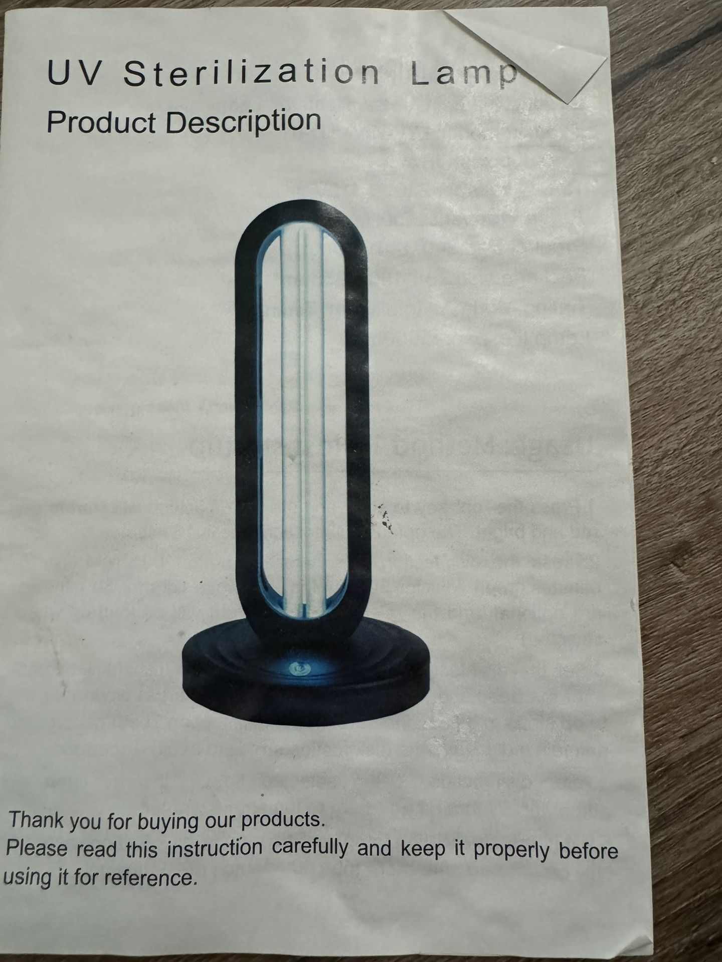 UV STERILIZER LAMP (NEW)