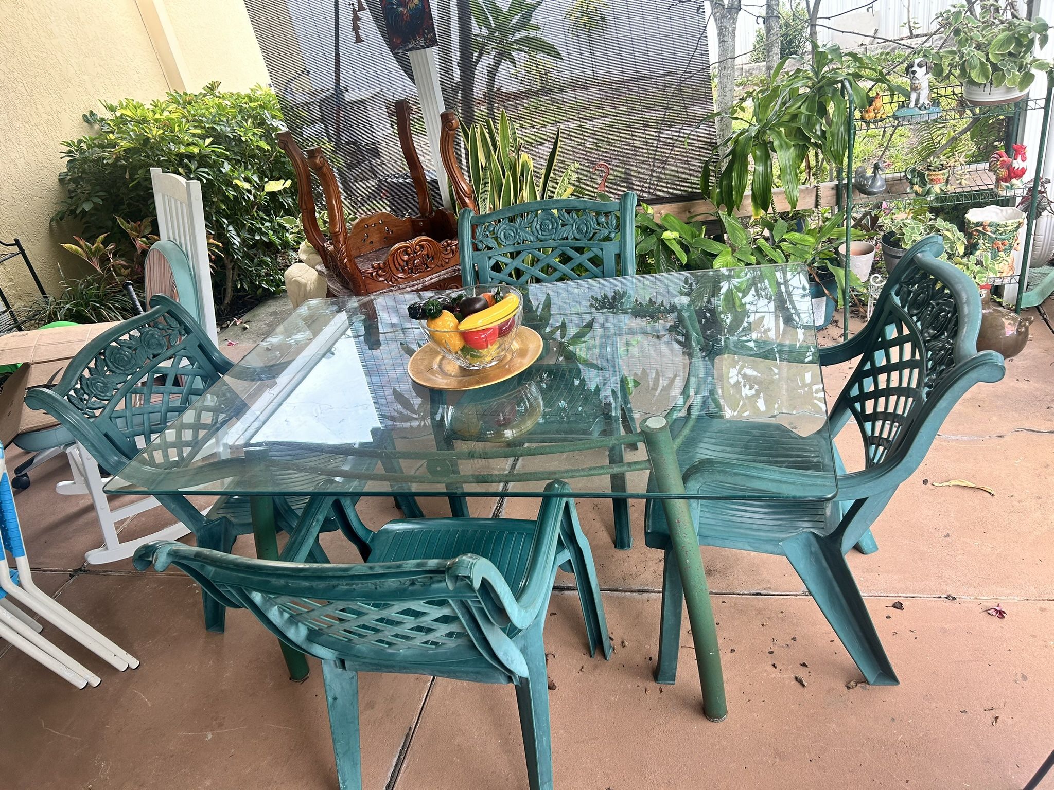 Glass Outdoor Patio Table With Chairs