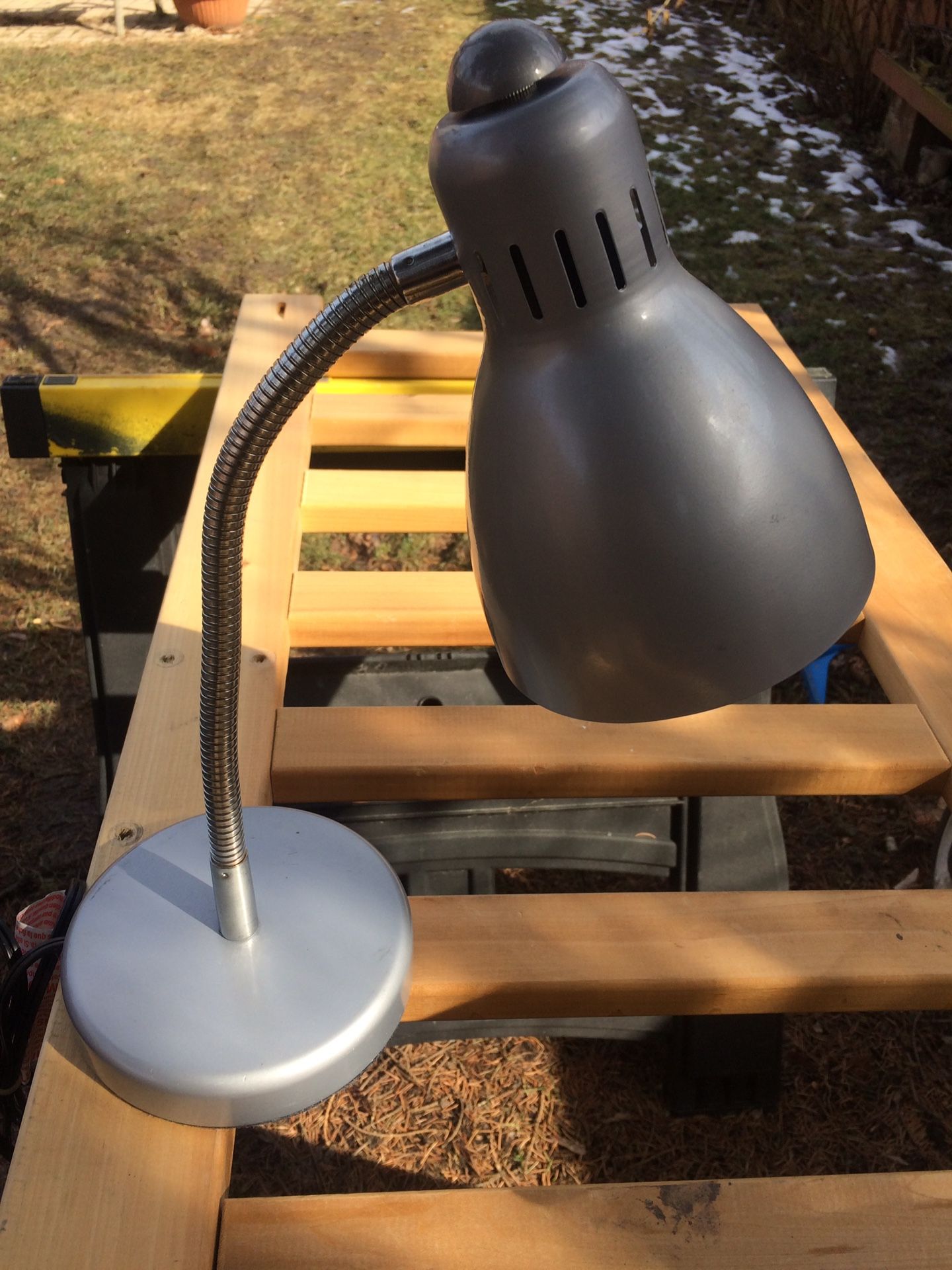 Grey desk lamp
