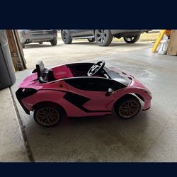 Pink Lambo Ride On For Kids Adult Control Included