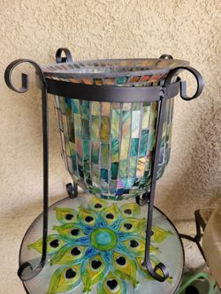 Glass Tile Large Candle Holder