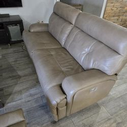Full 3 Piece Leather Power Reclining Couch Set (Single, Dual, and Full Couch)