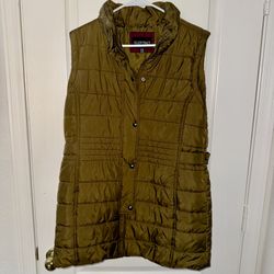 Ellen Tracy Women's Olive Quilted Vest