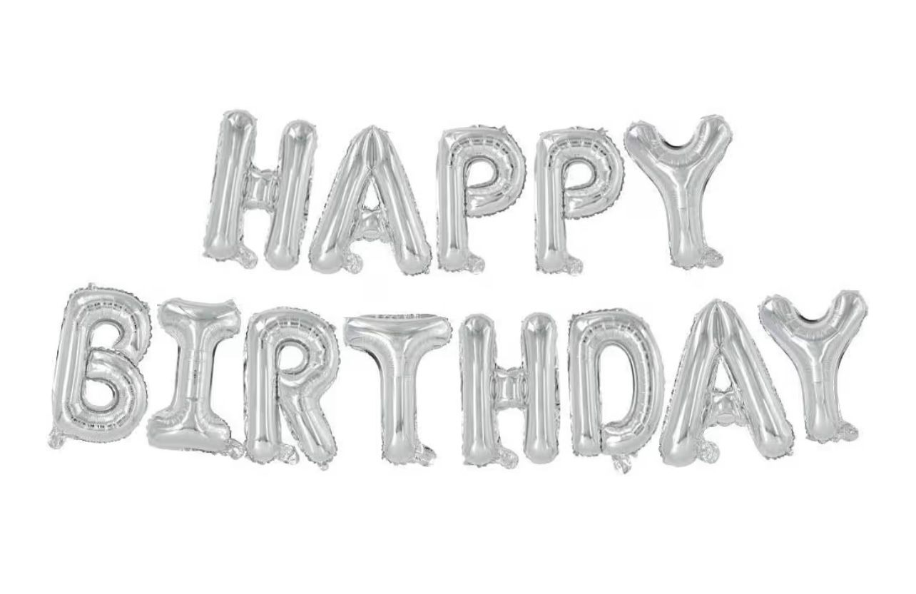 Happy Birthday Balloons Banner, Mylar Foil Letters Balloon 16 Inch