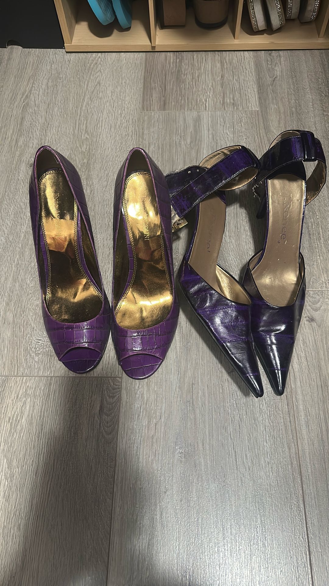(2) Size 10 And 10 1/2 Purple Heels 