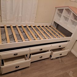 Twin/Twin Bedset W/3 Storage Drawers & Shelf(Mattress Included:$710)