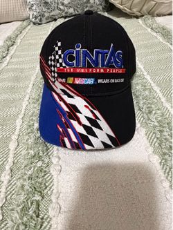 Vintage Y2K Cintas NASCAR Hat Strapback Promo Racing Cap Checkered Flag Blue