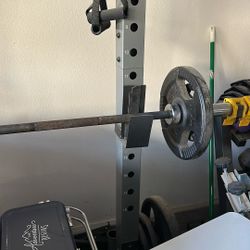 Weight Lifting Bench and Olympic Bar With Weights